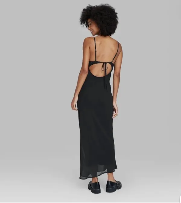 Wild Fable Women's Sleeveless Rosette Cup Maxi Dress - Black - Image 3