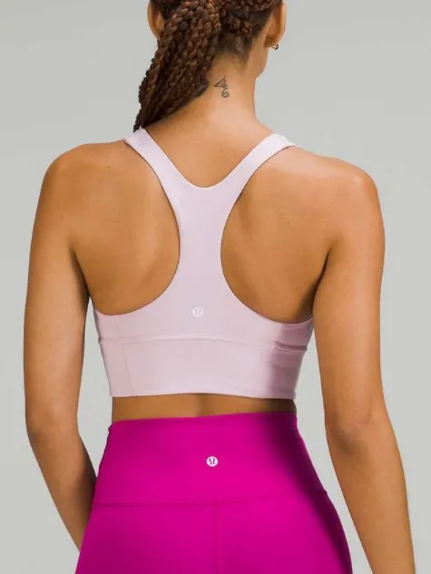 Lululemon Wunder Train Longline Bra *Medium Support, C/D Cup Pink Peony 4 - Image 2