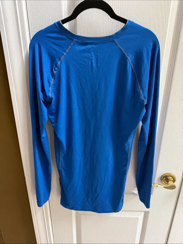 Nike Long Sleeve Dri-FIT Top - Royal Blue with Silver Swoosh - Image 2