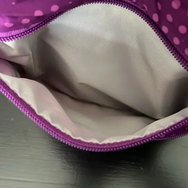 Eddie Bauer Purple Geometric Crossbody‎ Bag Triple Zip Travel Purse Nylon - Image 7