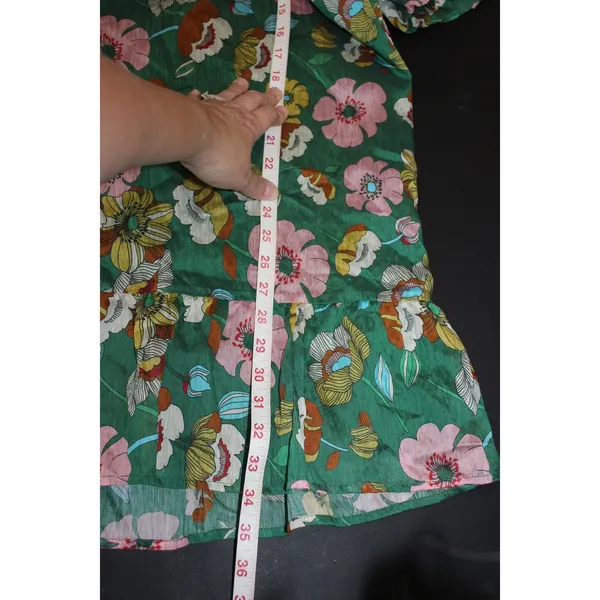 THML Elowen Dress Women Small Green Floral NEW Ruffle Collar Mini JH2220-5-GN - Image 7