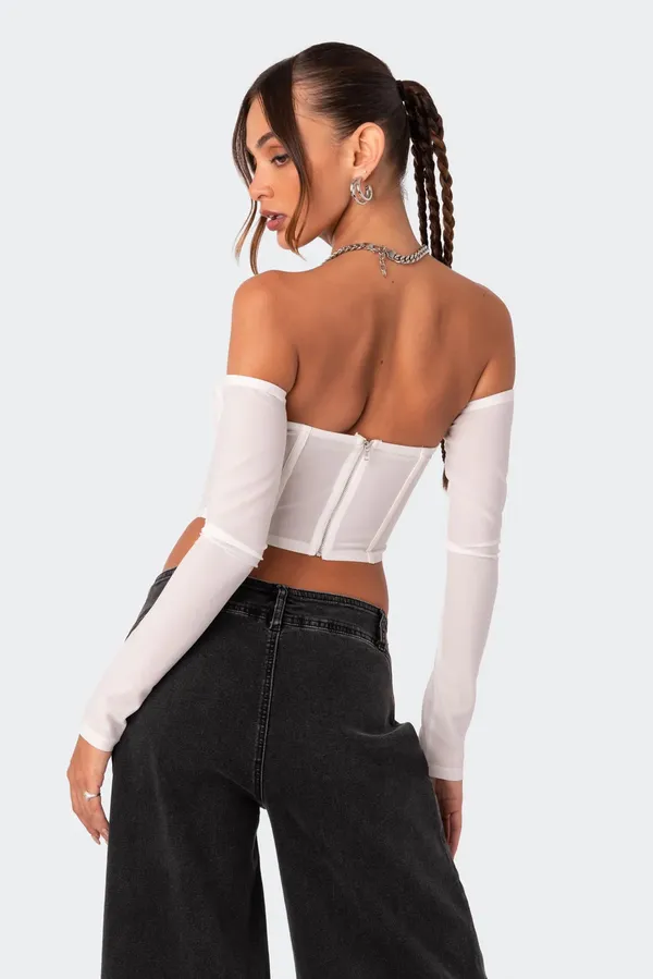 Edikted Cells Long Sleeve Mesh corset - Image 3