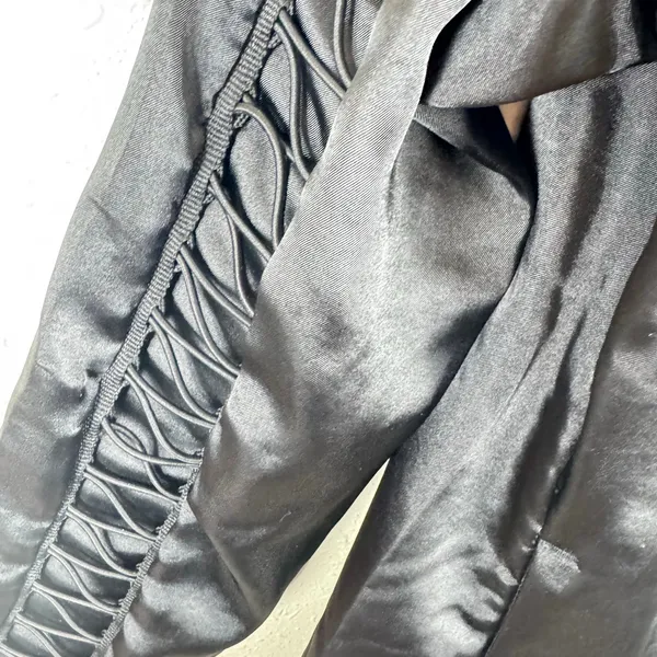 PUMA NWT Black Satin Lux T7 Full Zip Elastic Lightweight Jacket‎ Pockets Size S - Image 5