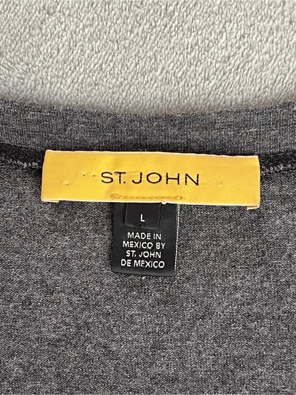 ST. JOHN square neck striped lightweight sweater luxury resort classic old money - Image 5