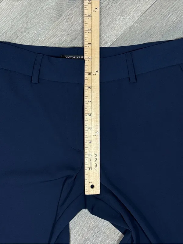 Victorias Secret Tapered Leg Ankle Pants Trousers Blue 8 Mid‎ Rise Lightweight - Image 10