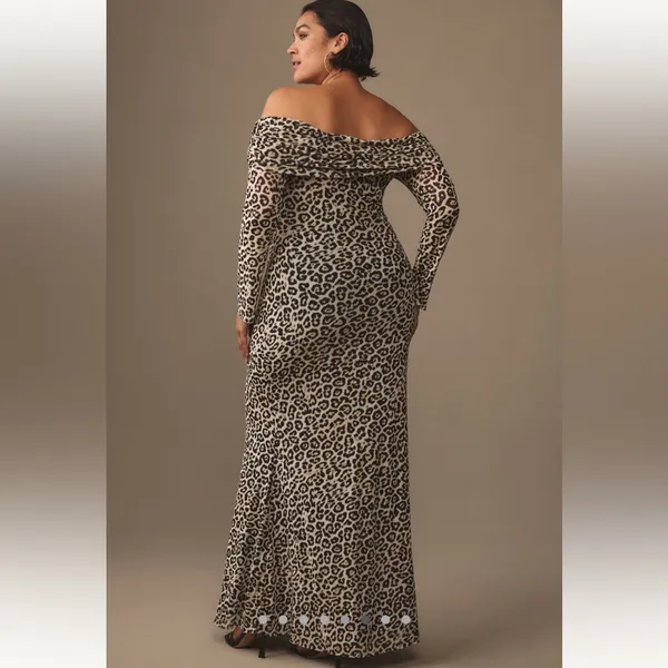 Anthropologie AFRM Long-Sleeve Off-The-Shoulder Mesh Maxi Dress - Image 3