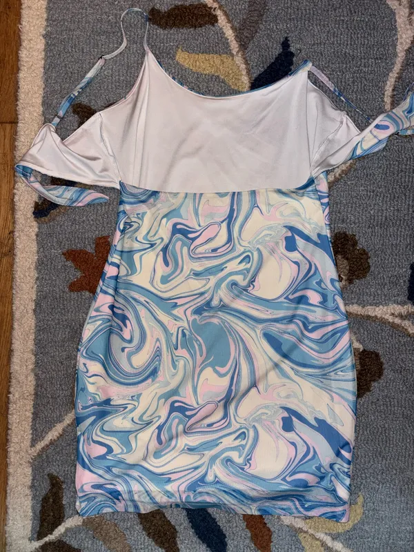 Y2K marble dress Blue - Image 2