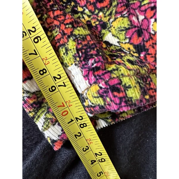 Free‎ People Sun Chaser Floral High Rise Cord Corduroy Pants Size 26 - Image 6