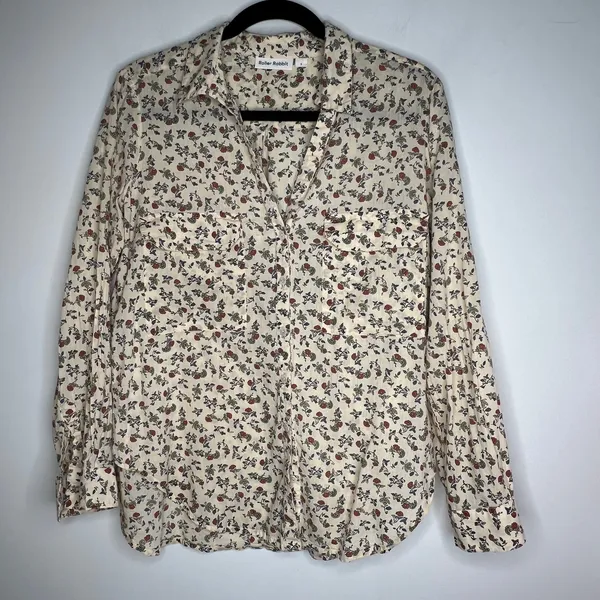 Roller Rabbit Floral Long Sleeve Blouse Size Small - Image 2