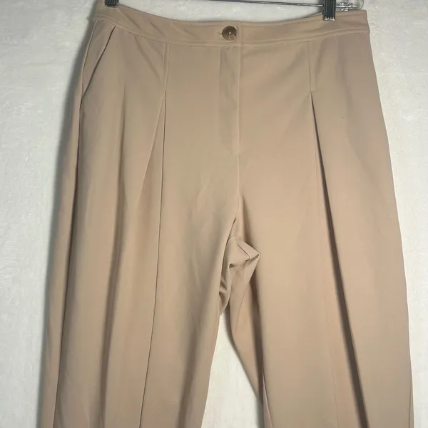 BCBGeneration‎ Women Beige Pleated Trousers Pants Size L - Image 6
