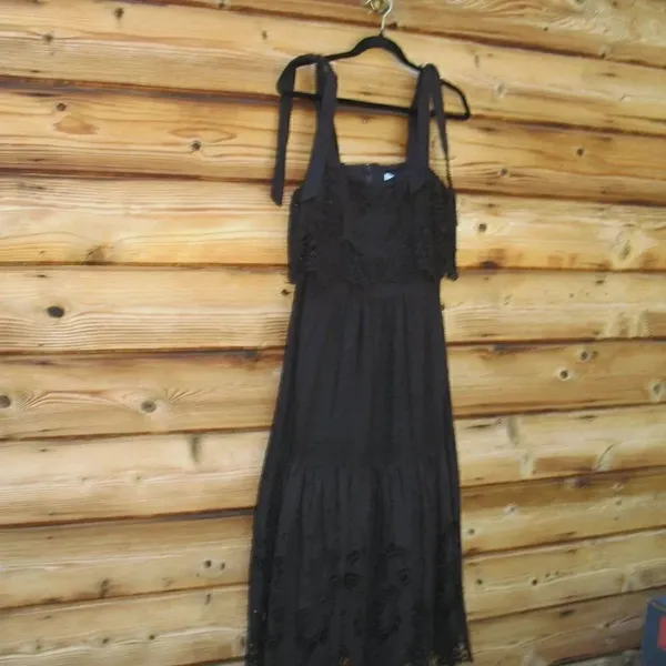 NWT Antonio Melani Black Eyelet Midi Dress 6 - Image 4