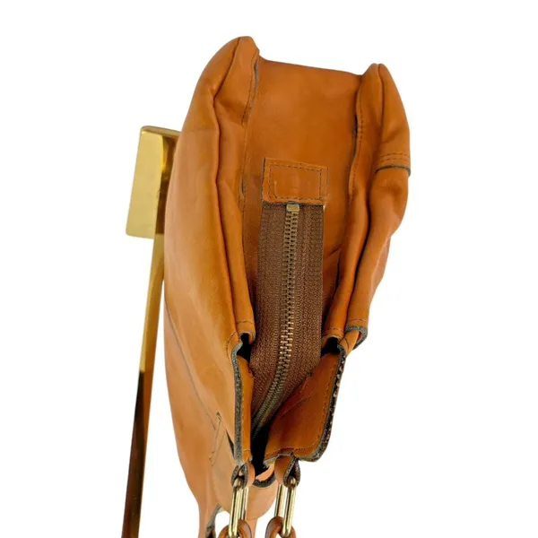 *Vintage BJ Leather Shoulder Bag Brown Leather Top Handle Boho Festival Coastal - Image 7