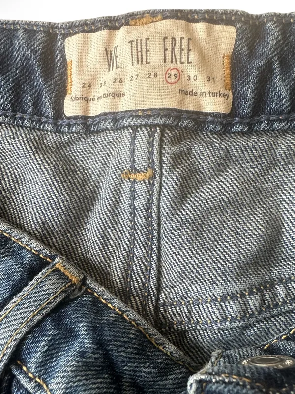 Free People "Harvey" Distressed Denim Mini Skirt - Image 2