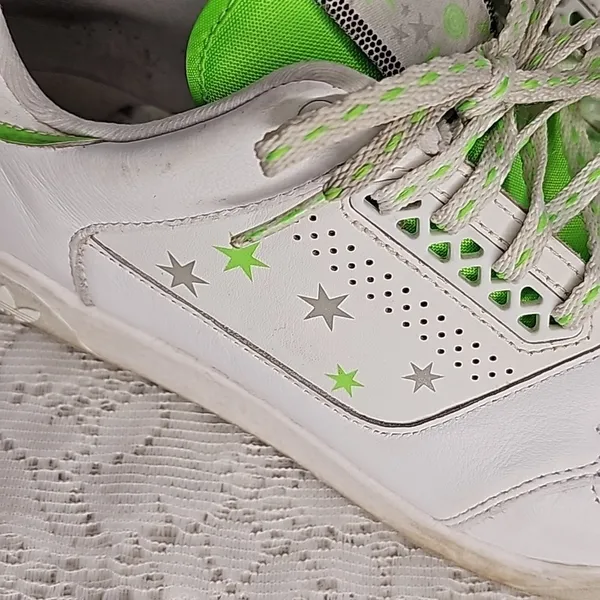 Adidas 80's retro slam court white green stars sneakers shoes sz 9 just dirty - Image 2