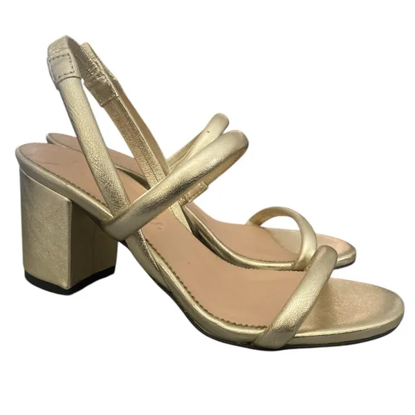 J.crew lucie slingback block-heel sandals in metallic leather Elegant size 5 1/2 - Image 4