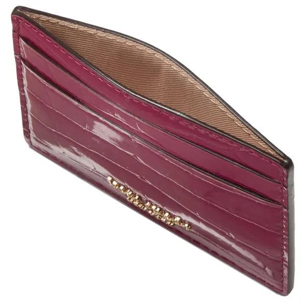 Kate Spade Sylvia Croc Embossed Cardholder Wallet- Berry Blitz - Image 3