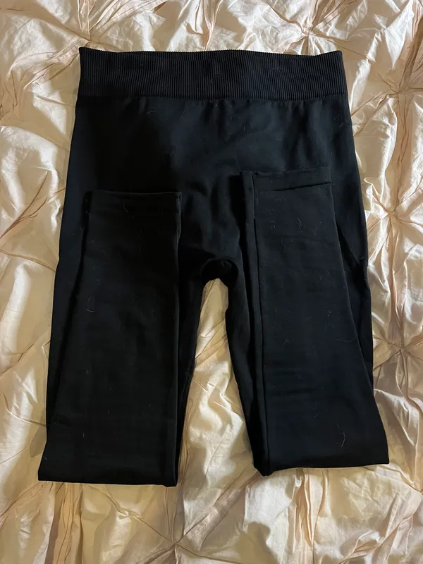 Time & Tru XL Warm Winter Black Leggings - Image 2