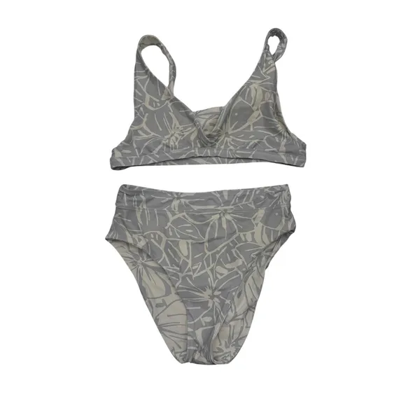 Madewell Reversible‎ Bikini Set Womens M Gray Tropical Floral High Waist Swim - Image 3