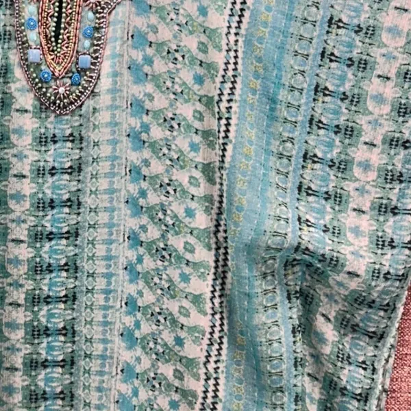 Chicos Beaded Kaftan Top Green Large‎ or XL - Image 12