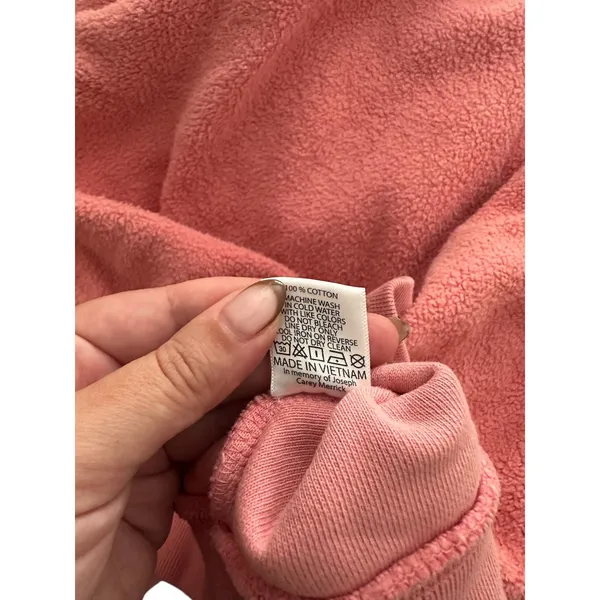 BRAIN DEAD Reverse Fleece Logo Sweatshirt Pink Medium - Image 6