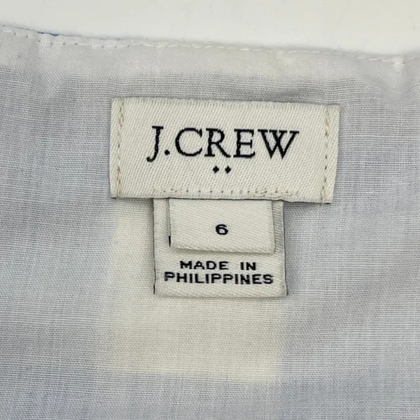 J‎ Crew Womens Gingham Button Front Dress Size 6 Linen Blend Summer Coastal - Image 8