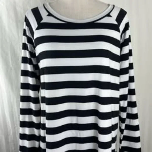 Reborn J Striped Long Sleeve Top with Brown Elbow Patches - Size Large - Image 5