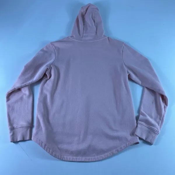The North Face Hoodie Womens Medium Pink Graphic Sweatshirt‎ Curved Hem Cotton - Image 6
