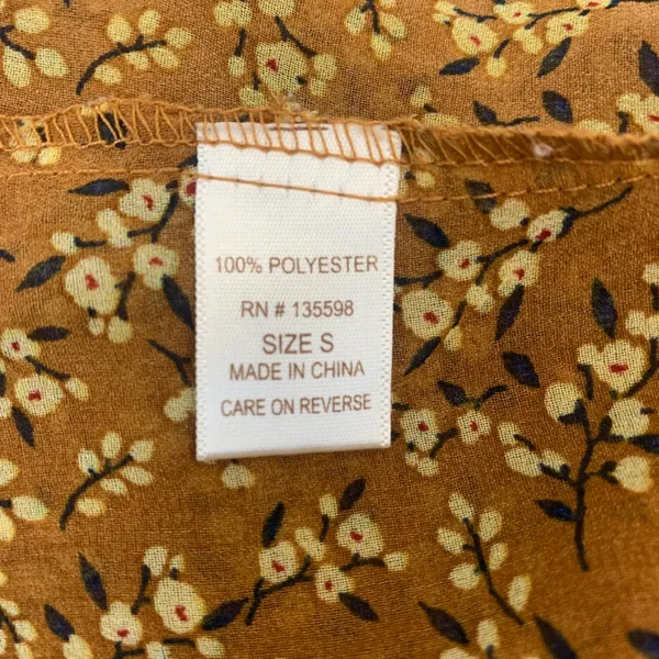 Liberty Love Women's S Boho Floral Duster Vest Mustard Yellow Sheer‎ Tie Front - Image 6