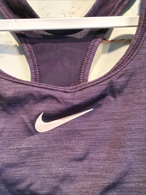Nike pro hyper classic Purple Sports Bra racer back large dri fit pullover gym - Image 2