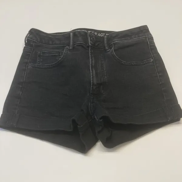 American Eagle Super Hi-Rise Shortie Women 2 Black‎ Super Super Stretch Denim - Image 3