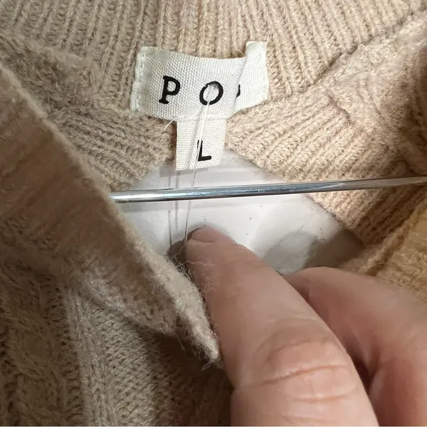 Pol NwT After Hours Cable Knit Tan Short Sleeve Open Back Sweater‎ Dress - Image 6