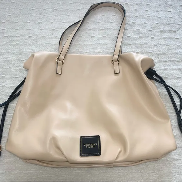 Victoria’s Secret 100% Polyurethane‎ Solid Tan Shoulder Bag One Size - Image 2