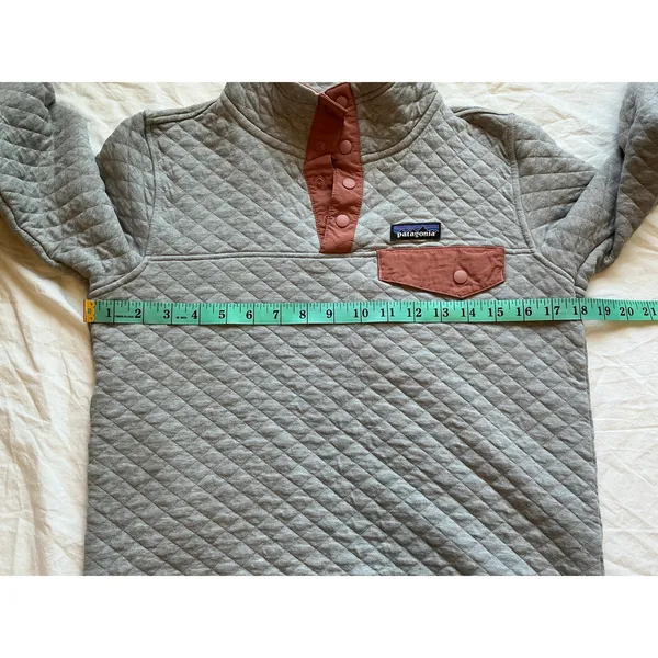 Patagonia Worn Wear Quilted Snap Sweater XSmall Grey - Image 6