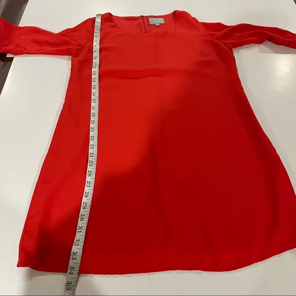 Skies‎ Are Blue Red Long Sleeve Shift Dress Size M - Image 8