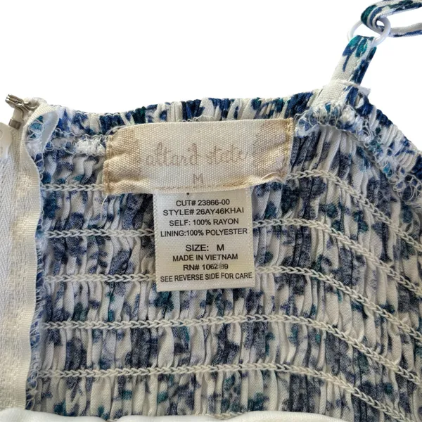 Altar’d State Blue and White Floral Print Faux Wrap Romper Women’s Medium - Image 2