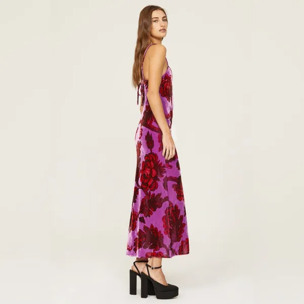 RHODE Jemima Floral‎ Velvet Maxi Dress Sz 6 - Image 3