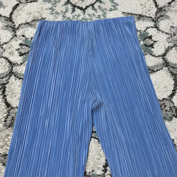 NWT XS Calvin Klein Women’s Plisse Pull On Pants Trousers Moderate Blue Pleated - Image 14