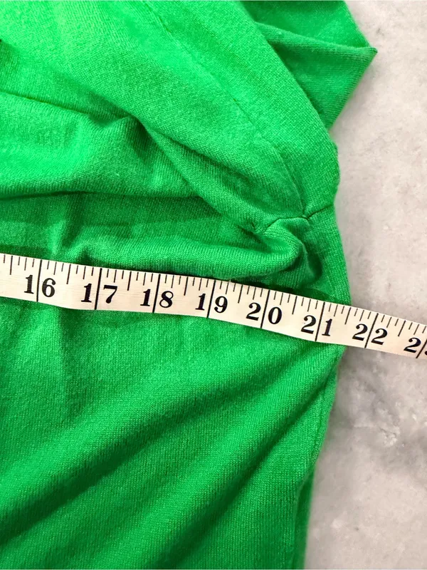 Tommy Hilfiger Size XL Kelly Green Open Front Cardigan Sweater Button Cuff - Image 9