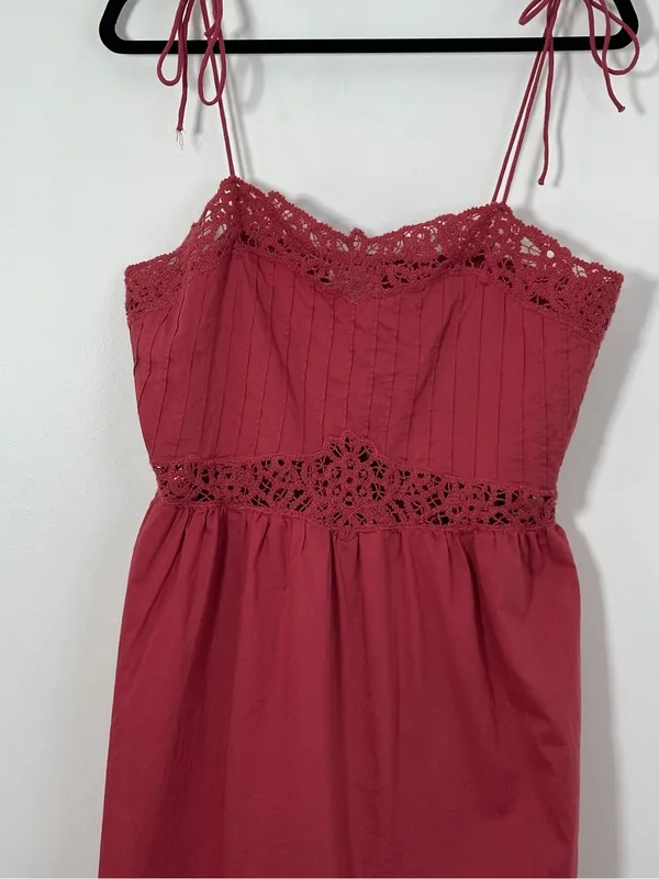 Universal Threads Target Women’s Pink Lace Cami Midi A-Line Dress Size Medium - Image 3