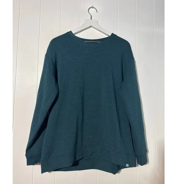 Orvis Teal Long Sleeve Sweatshirt Pullover High Low Hem Women's Size L/XL - Image 2