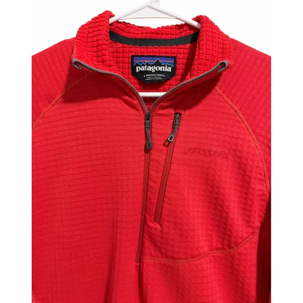 Patagonia Regulator R1 Pullover Fleece Jacket Bright Red Women's Size‎ Large - Image 3