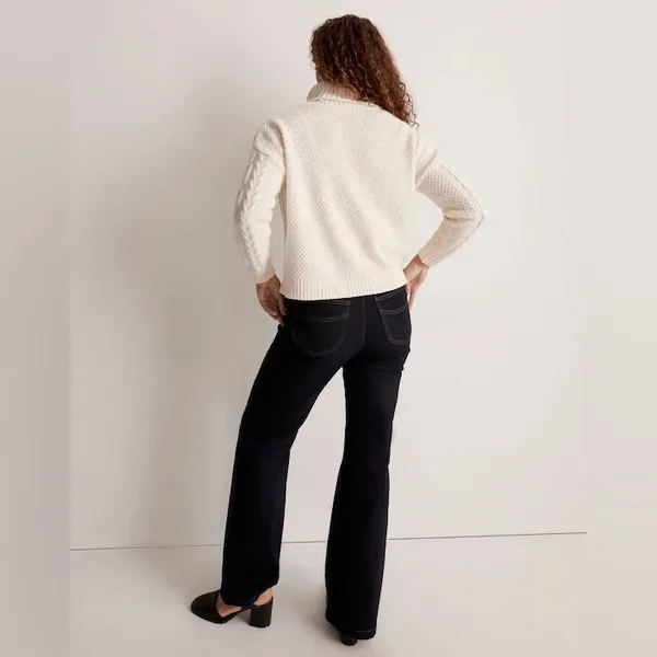 Madewell Cream Cable Knit‎ Turtleneck Sweater NH934 - Image 4