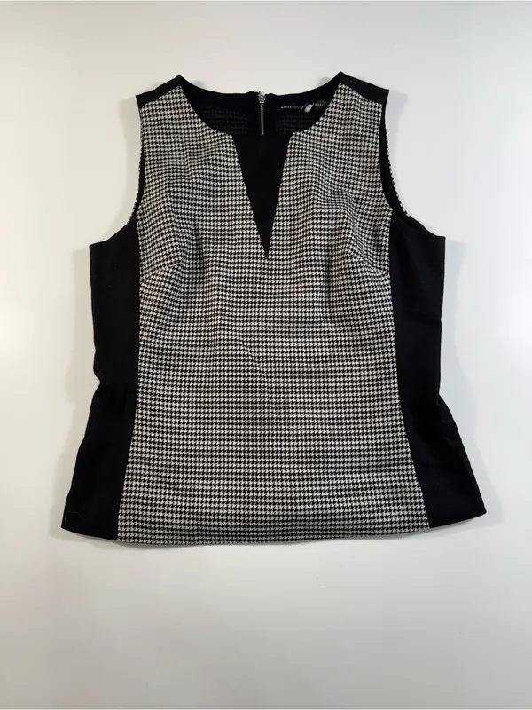 White House | Black Market Sleeveless Houndstooth Top - Image 2
