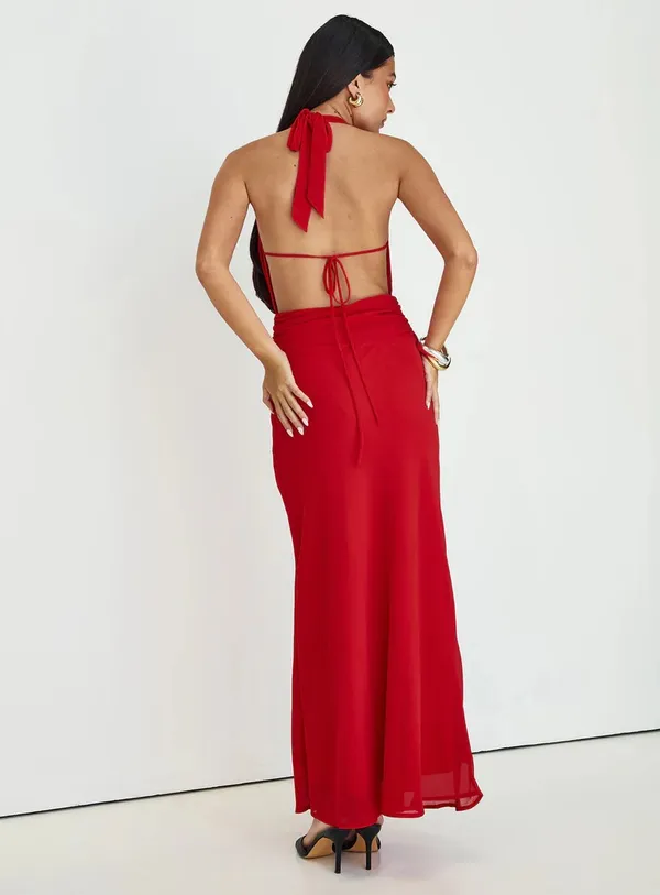 Princess Polly Alejandra cowl neck maxi dress with low back and gold detailing - Image 2