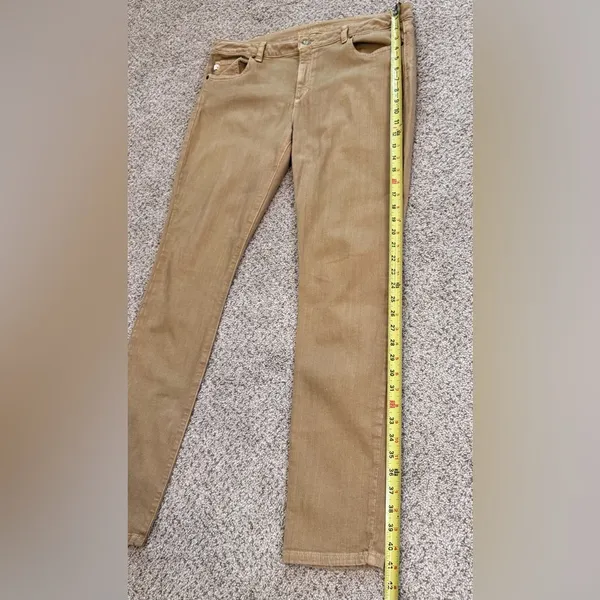 Michael Kors Khaki Stretch Twill Brown minimalist everyday denim Jeans Size 12 - Image 9