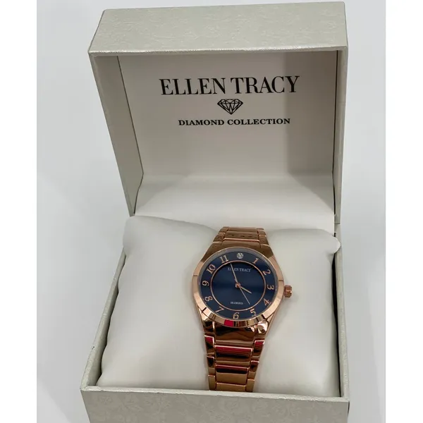 Ellen Tracy Quartz Blue Dial Ladies Analog Wrist Watch NEW - Image 2