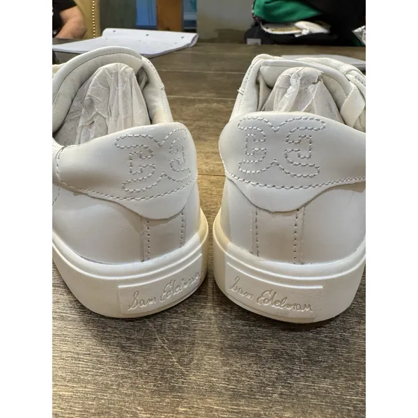 Sam Edelman Ethyl Bright White Sneakers NEW SIZE 5.5 Tennis Shoes Leather - Image 6