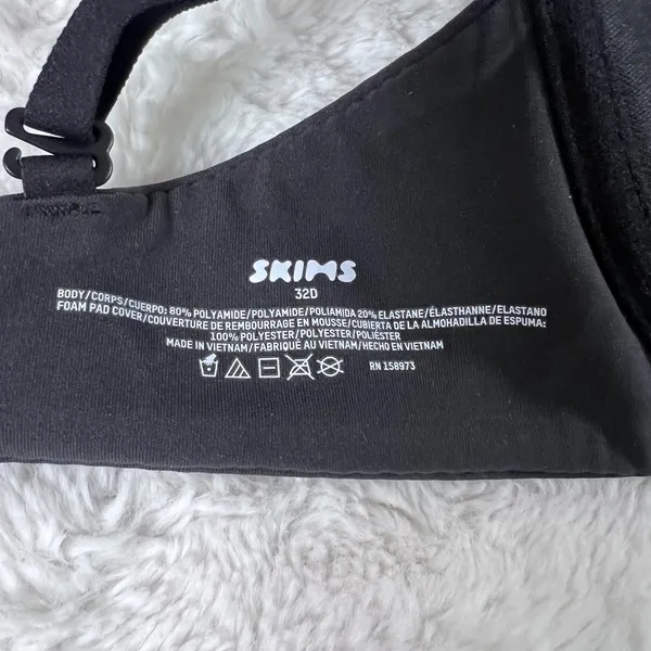 SKIMS Weightless Demi Bra Onyx‎ Black 32D Underwire Lightweight SKM2923741 NEW - Image 7