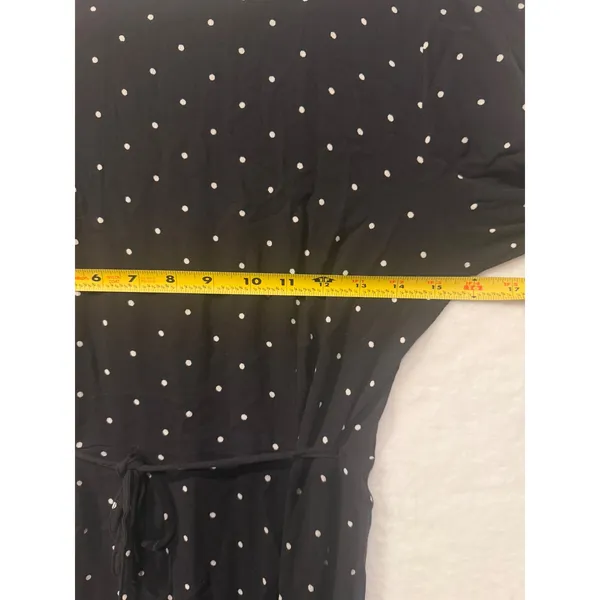 American Eagle‎ Wrap Dress Womens Medium Black Polka Dot Long Sleeve Ruffle Mini - Image 8