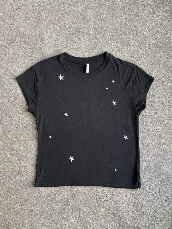 Z Supply Black Star Embroidered Short Sleeve Tee - Image 2